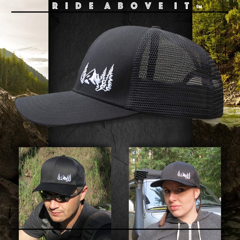 Grace Folly Trucker Hat for Men or Women- Many Cool Designs (Mountain- Black) - Image 2